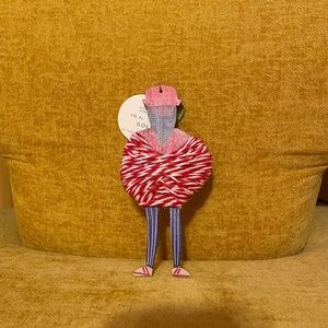 Anthropologie Santa Ornament, Ribbon